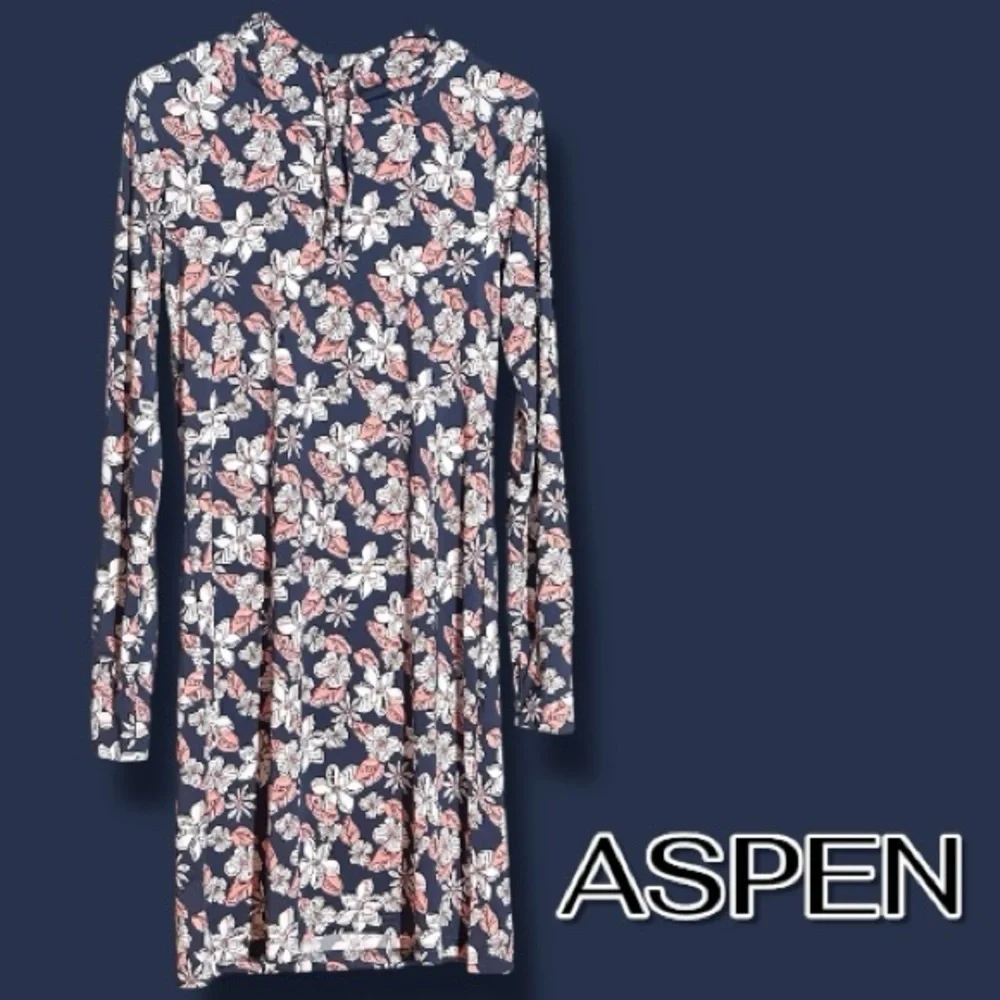 EUC (Like New) ASPEN Floral Hooded Swim Coverup in Blue, Pink, Cream. Size S - Picture 1 of 13